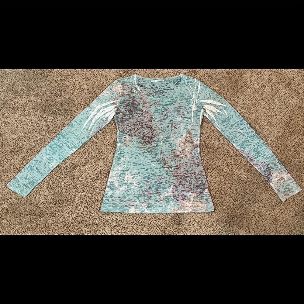 Maurice’s Fleur de Lis Burnout Gem Paisley Spring Top